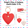 2Pcs 2 Colors PU Leather Keychain KEYC-CL0001-56-2
