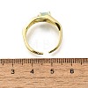 Square Brass Cat Eye Cuff Rings RJEW-G344-01G-03-5