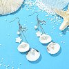 Shell & Brass & 304 Stainless Steel Dangle Earrings EJEW-TA00809-1
