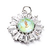 Brass Micro Pave Cubic Zirconia Pendants ZIRC-O044-21A-P-2