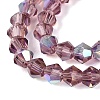 AB Color Plated Transparent Glass Beads Strands GLAA-G127-01-02R-4