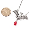 Alloy Bat and Glass Pendant Necklaces NJEW-TA00141-3