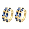 Rectangle Brass Micro Pave Cubic Zirconia Hoop Earrings EJEW-H178-03G-4