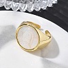 Brass & White Shell Cuff Open Rings KK-CBA56EF-42C-G-3