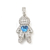 Rack Plating Brass Clear Cubic Zirconia Pendants KK-P277-38P-02-1