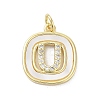 Rack Plating Brass Micro Pave Clear Cubic Zirconia Pendants KK-E102-33G-U-1