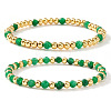 2Pcs 2 Styles Natural Gemstone Beaded Stretch Bracelets TU5709-3-1