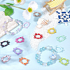 26Pcs 13 Colors Spray Printed Alloy Spring Gate Rings FIND-SC0022-40-4