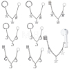 8Pcs 4 Styles Stainless Steel Cuff Earrings EJEW-BM0001-01-1