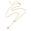 Adjustable Brass Cable Chain & Paperclip Chain Lariat Necklaces NJEW-JN06150-01-3