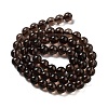 Natural Smoky Quartz Round Beads Strands X-G-E329-6mm-38A-5