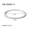 304 Stainless Steel Pave Cubic Zirconia Bangles FS-WG09E60-22-1