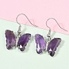 Natural Amethyst Brass Dangle Earrings EJEW-M081-01P-05-5