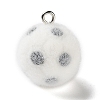 Flocking Opaque Sports Theme Resin Pendants RESI-D017-01C-P-1