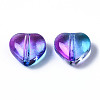 Two Tone Transparent Spray Painted Glass Beads GGLA-S054-012D-02-2