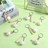 12Pcs Mini Baseball PU Leather Pendant Keychain with Wood Baseball Bat DIY-SP0001-51A-4