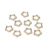 Brass Micro Pave Clear Cubic Zirconia Spring Gate Rings ZIRC-F120-010G-3