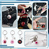 3Pcs 3 Colors Eye Alloy Resin Pendant Keychains KEYC-PH0002-38-5