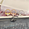 304 Stainless Steel Clear Cubic Zirconia Bat Hoop Cartilage Earrings WG1F324-03-4