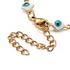 Enamel Rhombus with Evil Eye Link Chains Bracelet BJEW-P271-03G-02-3