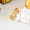 Brass Micro Pave Cubic Zirconia Finger Rings for Women SB1498-1-1