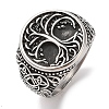 304 Stainless Steel Round with Tree of Life Signet Rings for Men RJEW-U005-15B-AS-1