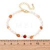 Natural Carnelian Chip and Rice Natural Pearl Beaded Bracelets GG-CBA3297-13G-A-5