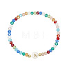 Handmade Bohemian Colorful Faceted Rondelle Glass Beaded Stretch Bracelets UI5654-1-1