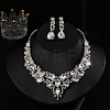 Teardrop Alloy Rhinestone Pendant Necklaces & Stud Dangle Earrings Sets WGA4CA9-01-1