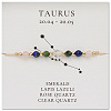 Natural stone constellation bracelet with 12 zodiac signs NR2952-3-1