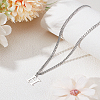 1Pc 304 Stainless Steel Letter Pendant Necklaces NJEW-LP0001-33H-P-3