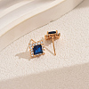 Brass Micro Pave Cubic Zirconia Square Stud Earrings VN1911-5