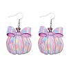 Pumpkin with Bowknot Acrylic Dangle Earrings FS-WG872E3-01-5