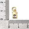 Brass Cubic Zirconia Charms KK-G554-01B-01-3