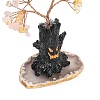 Halloween Theme Natural Rose Quartz and Yellow Quartz Chips Tree of Life Decorations DJEW-B013-02B-3