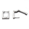 Tarnish Resistant 304 Stainless Steel Rectangle Huggie Hoop Earrings STAS-J033-10B-P-3