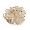 Natural Cherry Blossom Agate Column Charms with Rack Plating Brass Loops G-G110-04A-01-1