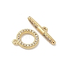 Brass Micro Pave Clear Cubic Zirconia Toggle Clasps KK-G548-26G-2