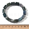 Column Natural Moss AgateBeads Stretch Bracelets for Women Men BJEW-A148-01A-28-5