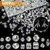 600Pcs 15 Style Electroplate Transparent Glass Beads EGLA-YW0003-08-1