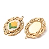 304 Stainless Steel & Cloth Embroidered Pendants FB-CBAFBAF-12G-02-2