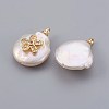Natural Cultured Freshwater Pearl Pendants PEAR-F008-25G-01-2