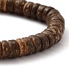 Rondelle Natural Coconut Stretch Bracelets X-BJEW-JB05361-01-2