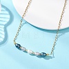 Natural Pearl Rice Beaded Necklaces with 304 Stainless Steel Paperclip Chains NJEW-JN05977-01-1