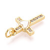 Brass Micro Pave Clear Cubic Zirconia Pendants KK-N268-11G-2
