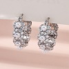 Flower Brass ABS Imitation Pearl Hoop Earrings EJEW-R016-22P-4