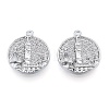 Brass Micro Pave Clear Cubic Zirconia Pendants KK-N216-566P-2