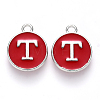 Platinum Plated Alloy Enamel Charms ENAM-S118-03T-P-1