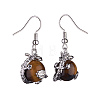 Natural Tiger Eye Dragon Dangle Earrings EJEW-A092-12P-13-3