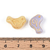 Baking Paint and Golden Metal Enlaced Glass Beads DGLA-T004-37M-3